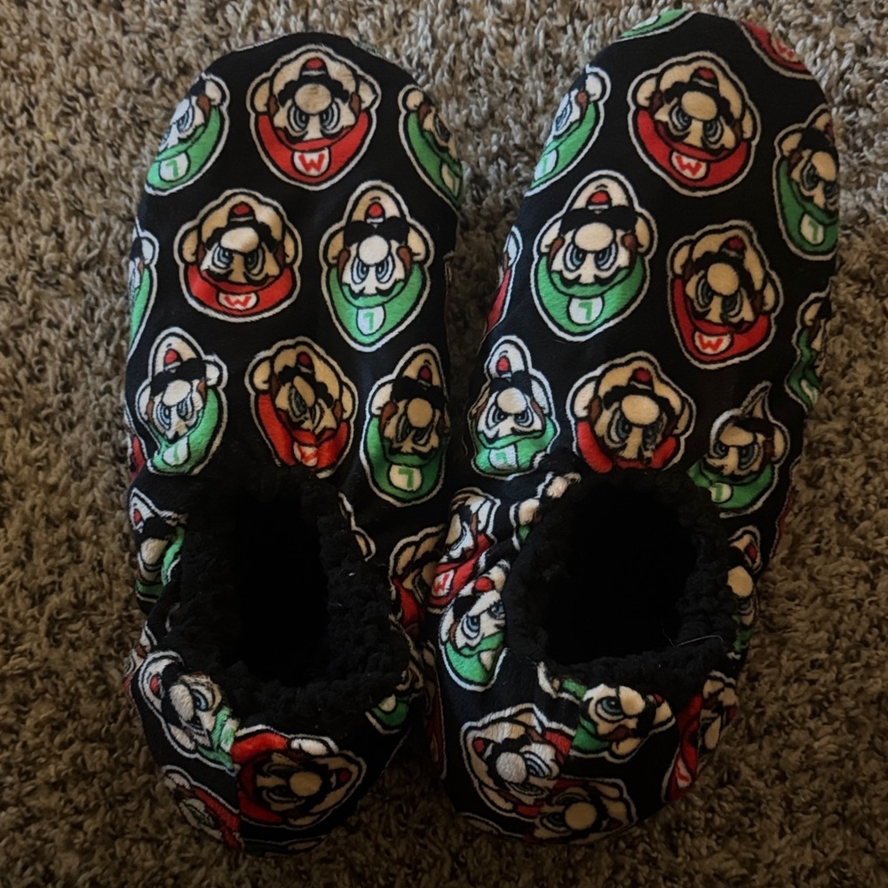 Mario and Luigi house slippers